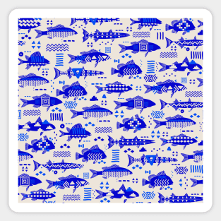 Boho Fishes in Indigo Sticker